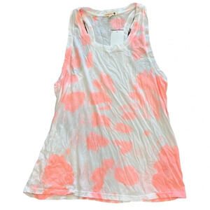 Sundry Pop Peach Pink Tie Dye Racerback Tank Top S